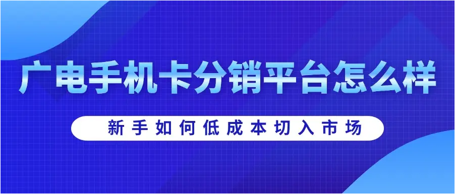 广电手机卡分销平台怎么样？新手如何低成本切入市场？