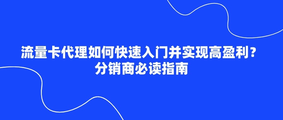 流量卡代理如何快速入门并实现高盈利？分销商必读指南